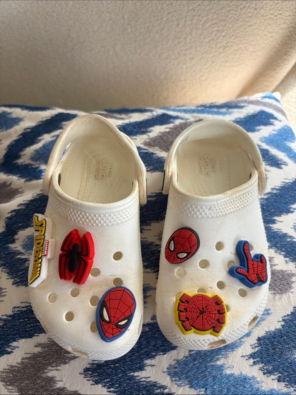 White Crocs Kids with Character Charms